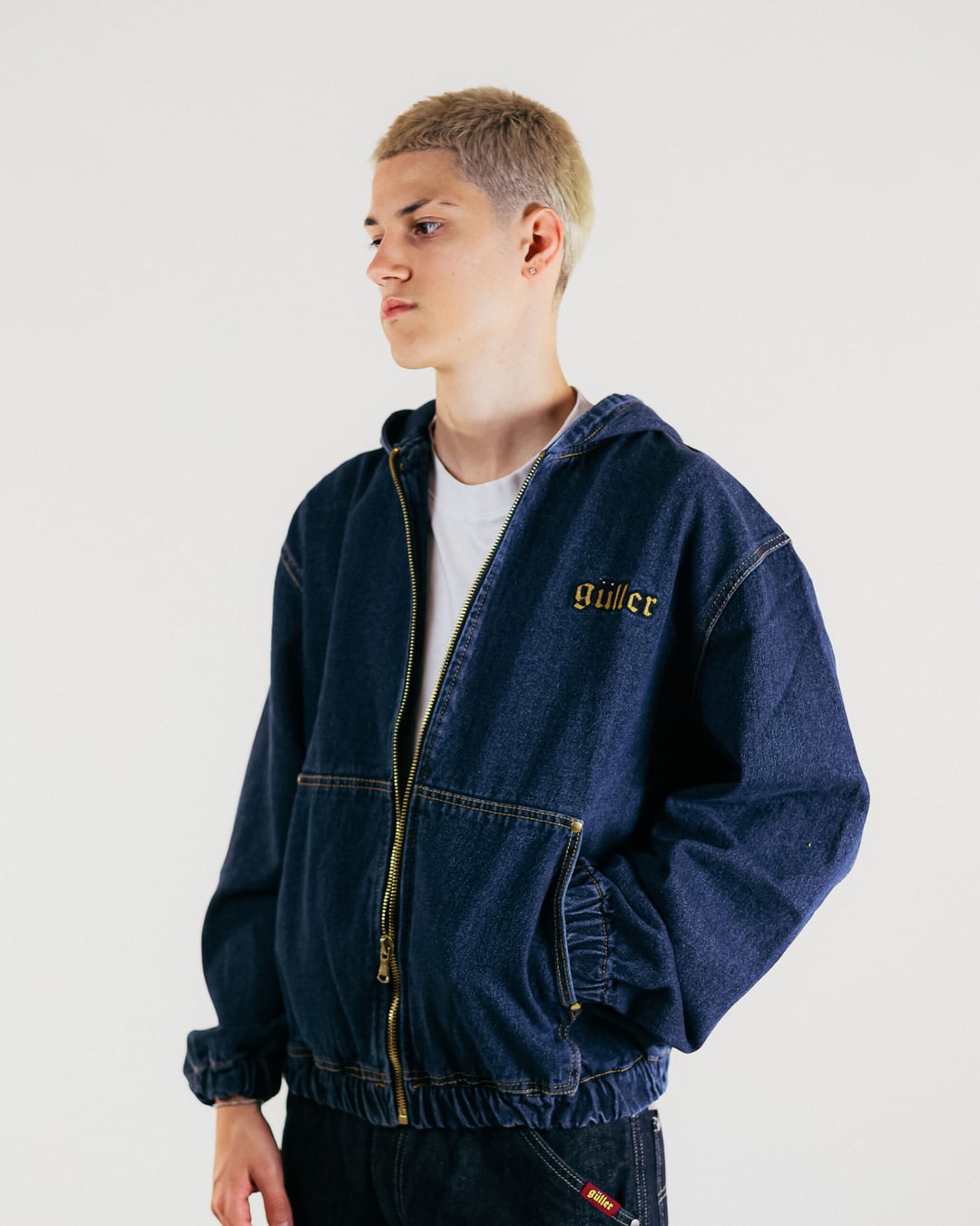 Felpa Jeans "Guller " Zip S.W. BluScuro UOMO