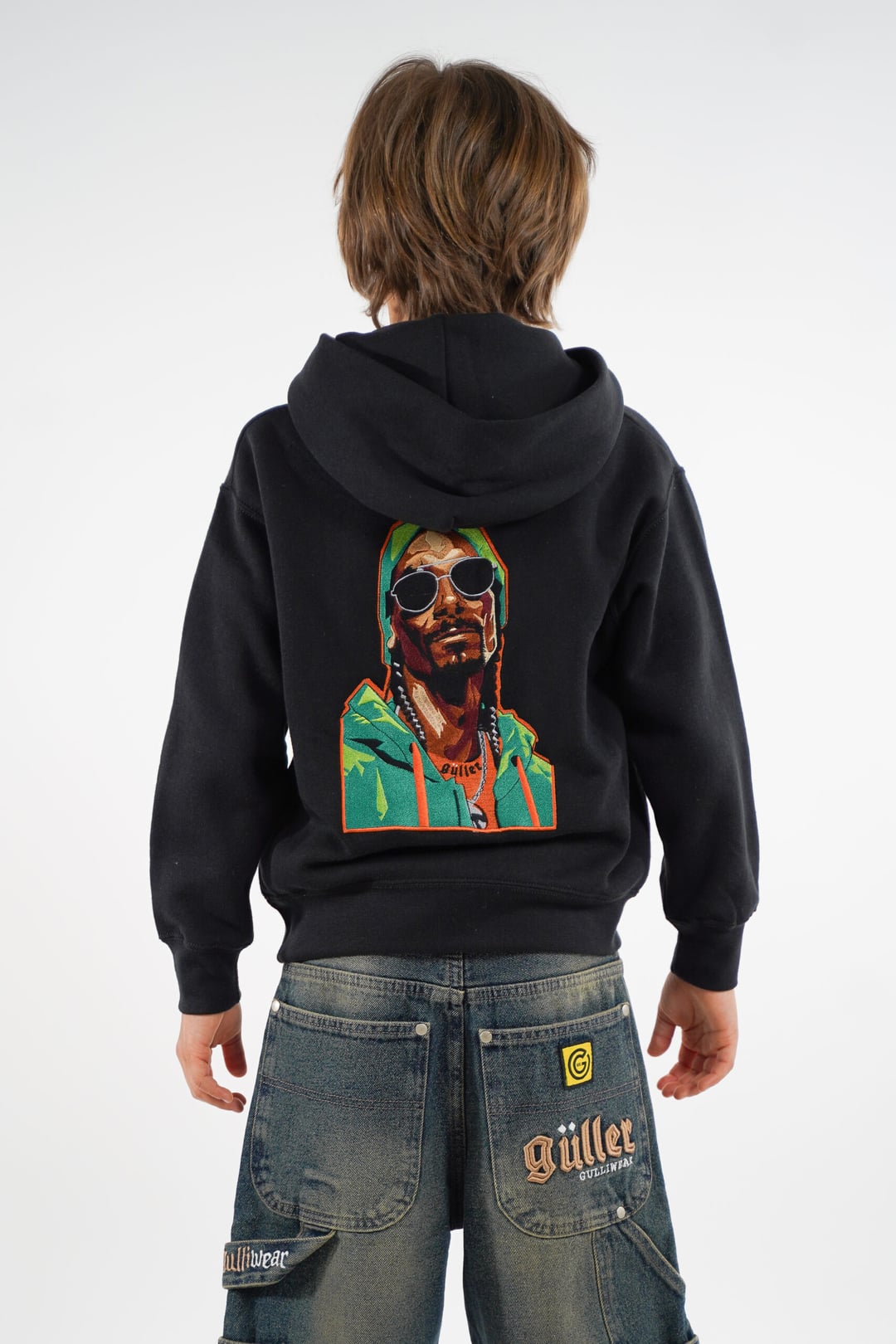 Felpa Hoodie "SnoopDogRicamo" Nero regular fit RAGAZZO/KID